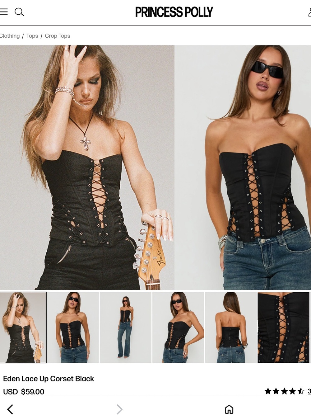 NWOT Princess Polly Eden Lace Up Corset